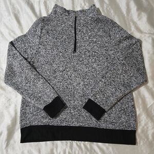 Men's Style 5 Marled Gray & Black Fleece Lined Long Sleeve Sweatshirt